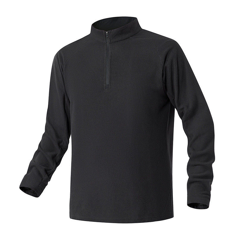 Herren Atmungsaktives Thermo‑Waffelshirt mit Halbzip und Raglanärmeln Mune Fashion