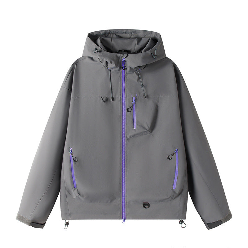 Men's Lightweight Tech Softshell Jacket with Hood, Adjustable Hem and Contrast Zippers Mune Fashion