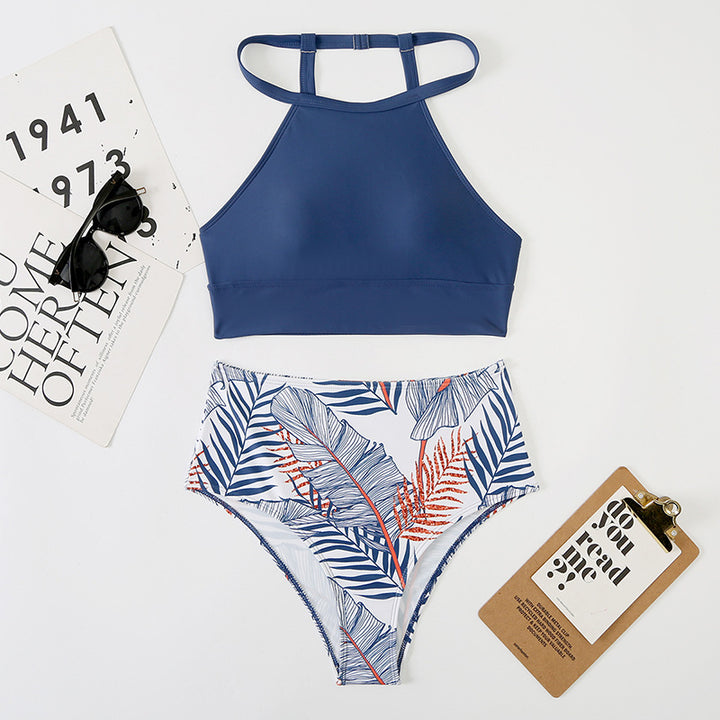 Ladies High-Waisted Bikini Set with Stylish Crop Top Mune Fashion