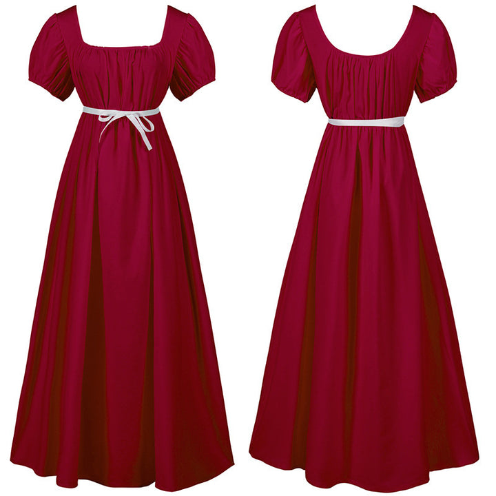 Women's romantic maxi dress with off-the-shoulder neckline, puff sleeves, fitted bodice, and side ruching Mune Fashion