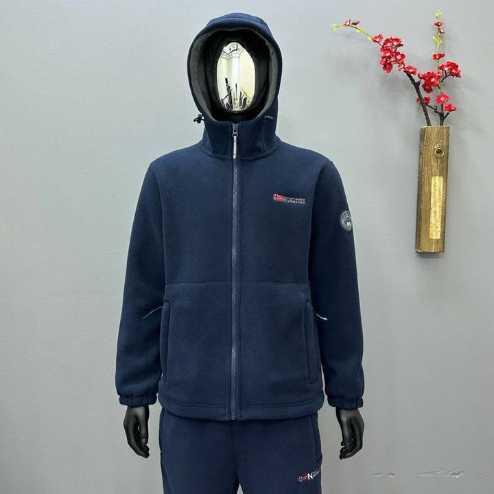 Women's Hooded Fleece Jacket with Ergonomic Stand-Up Collar, Softshell Inner Lining and Zipper Pockets Mune Fashion