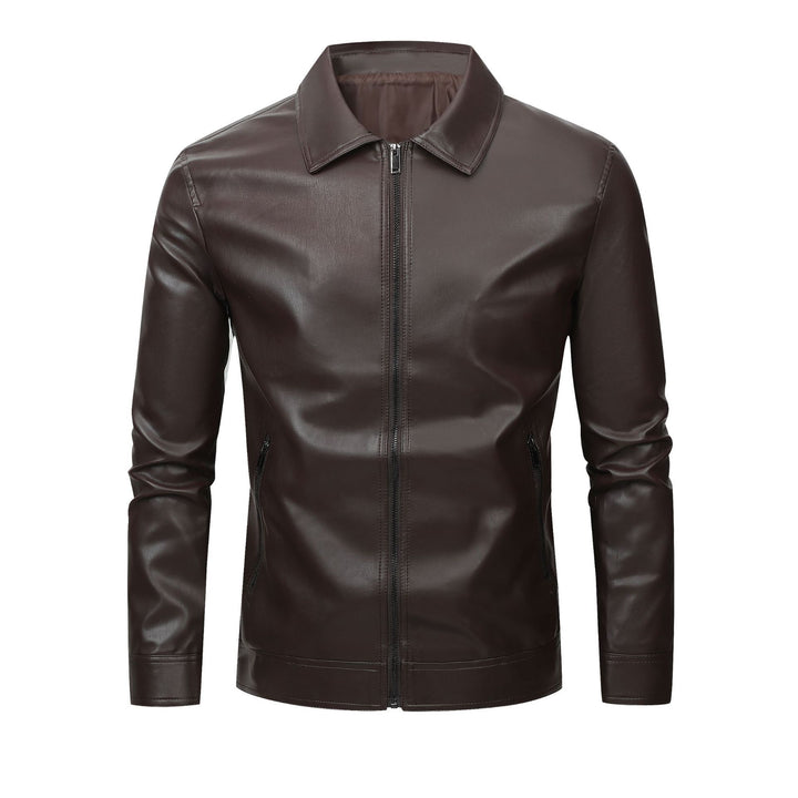 Men's Fashionable Faux Leather Jacket with Classic Cut Mune Fashion