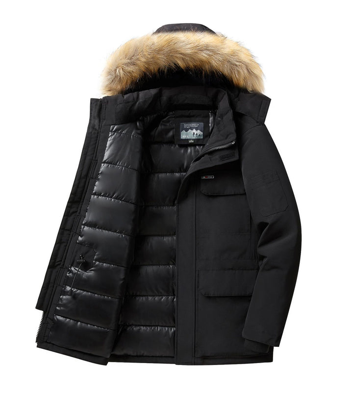 Men's expedition parka with detachable hood and faux fur trim Mune Fashion