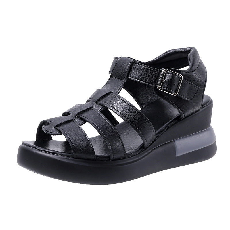 Women's airy strap sandal with cushioned comfort insole and subtle platform midsole Mune Fashion
