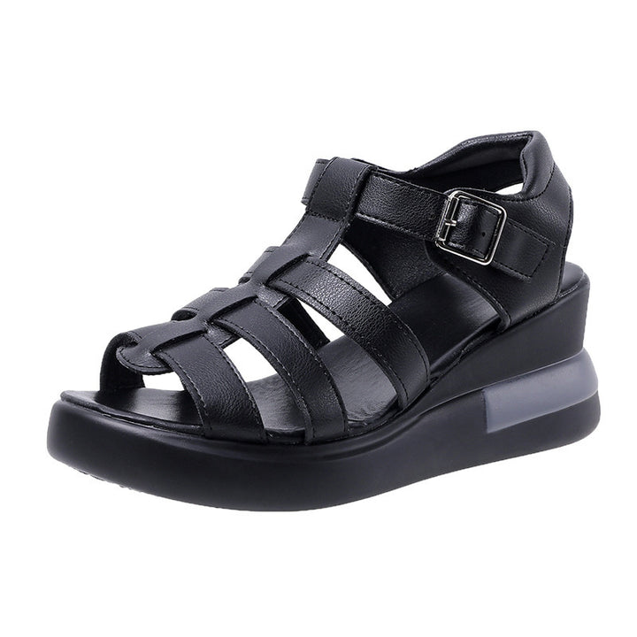 Women's airy strap sandal with cushioned comfort insole and subtle platform midsole Mune Fashion