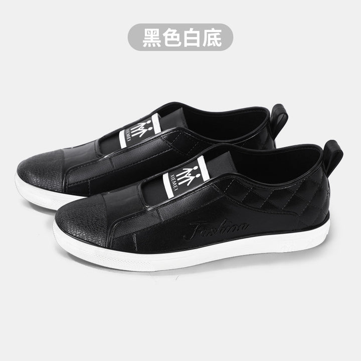 Women Casual Slip-On Sneakers in Leather Look with Quilted Heel and Contrasting Rubber Sole Mune Fashion