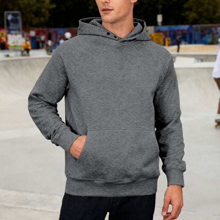 Men's Sweat Fabric Hoodie with Raglan Sleeves, Kangaroo Pocket and Reinforced Hem Mune Fashion
