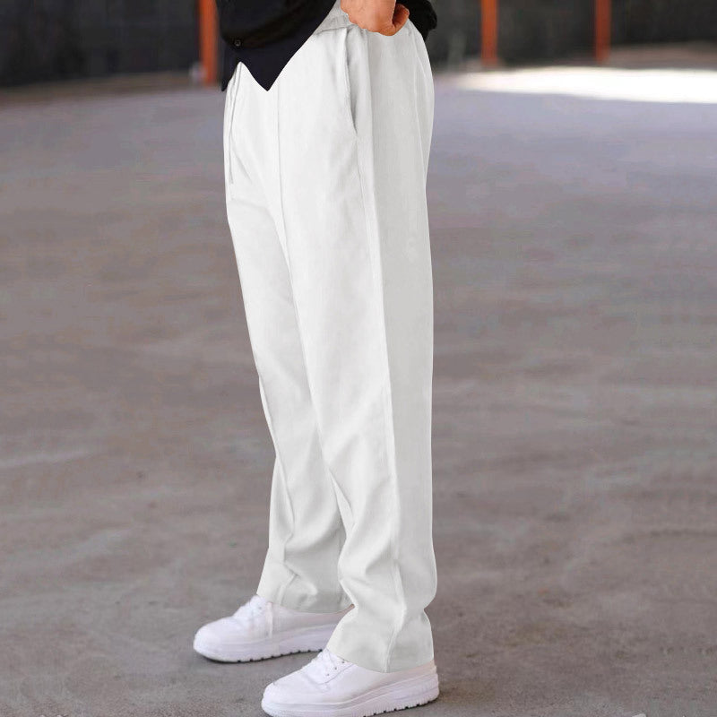 Men's Relaxed-Fit Casual Pants with Pleat, Drawstring and Side Pockets Mune Fashion
