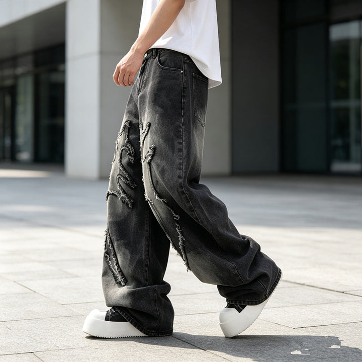 Men's Loose-Fit Destroyed Jeans Mune Fashion