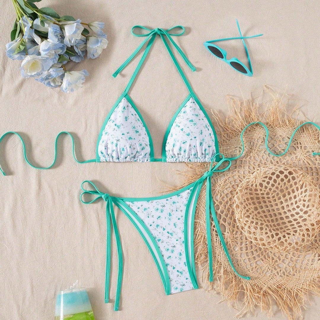 Ladies playful triangle bikini with side tie strings Mune Fashion