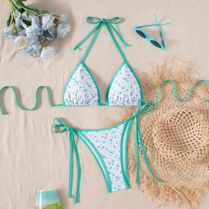 Ladies playful triangle bikini with side tie strings Mune Fashion