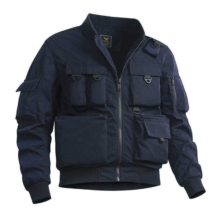Men's Tactical Bomber Jacket with Multifunctional Utility Pockets Mune Fashion