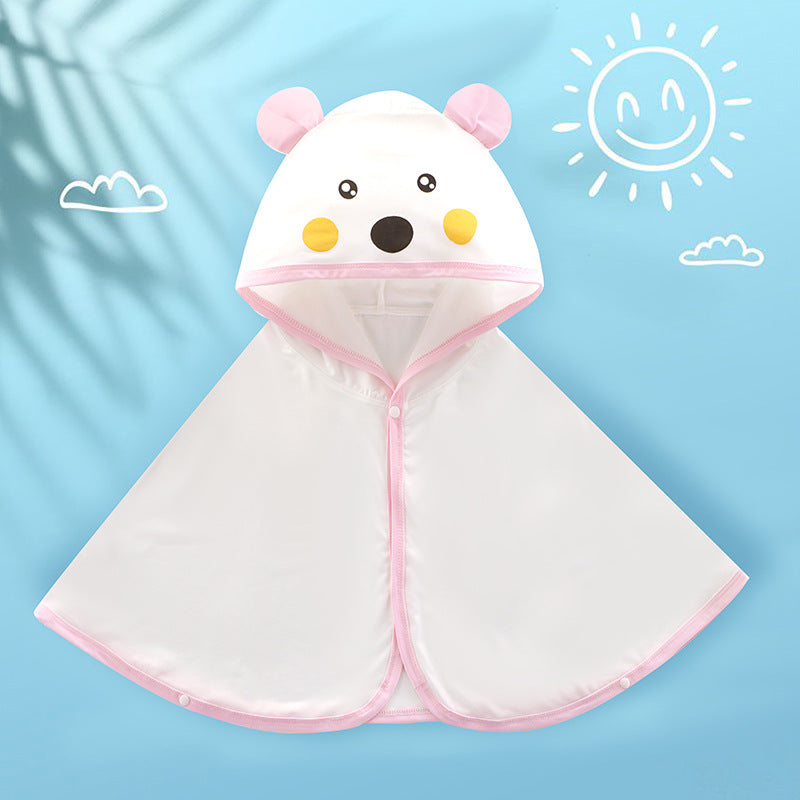 Unisex soft hooded poncho for babies with bear ears and draped bath poncho made of microfiber Mune Fashion