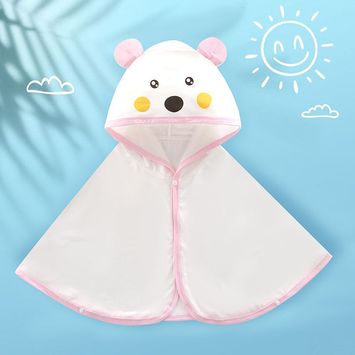 Unisex soft hooded poncho for babies with bear ears and draped bath poncho made of microfiber Mune Fashion