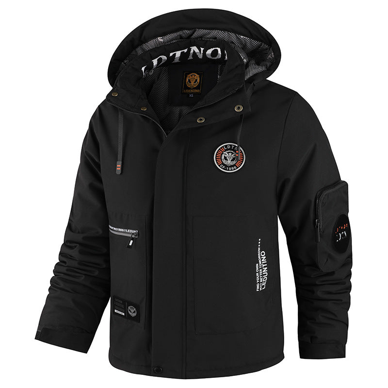 Men's windproof insulated field jacket with hood and multifunctional zip pockets Mune Fashion
