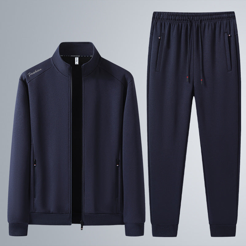 Men's tracksuit with stand-up collar and zipper