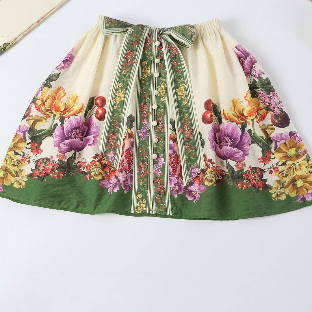 Women's short dress in kimono style with waist belt and V-neck Mune Fashion
