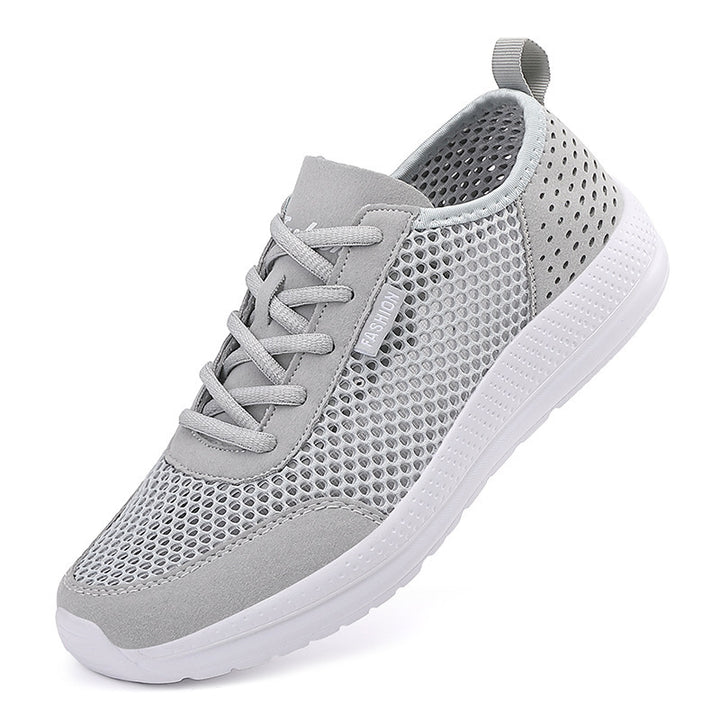 Unisex nan lightweight comfort walking shoe with airy honeycomb mesh, ergonomic cushioning sole and pull tab Mune Fashion