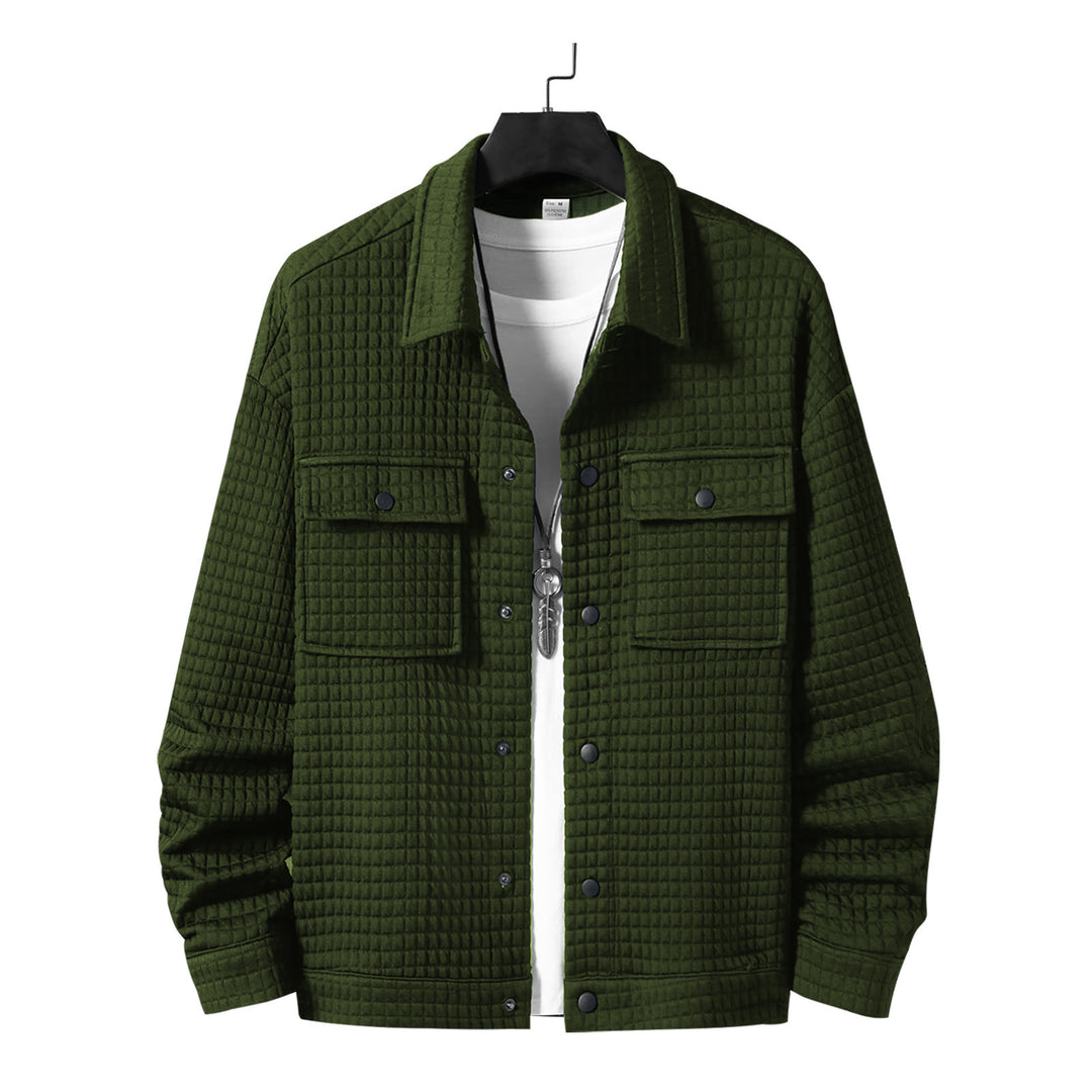 Men's quilted overshirt jacket with square quilted structure and patch chest pockets Mune Fashion