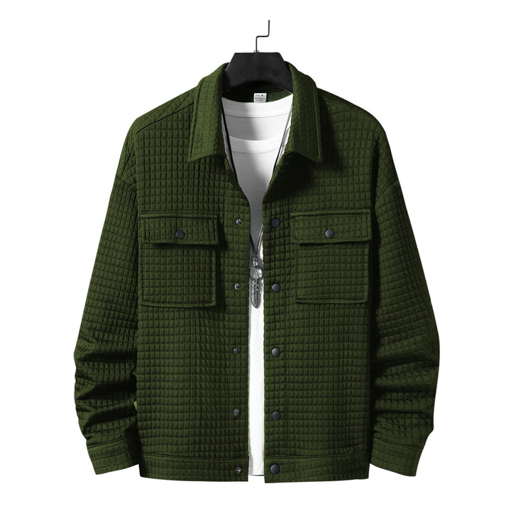 Men's quilted overshirt jacket with square quilted structure and patch chest pockets Mune Fashion