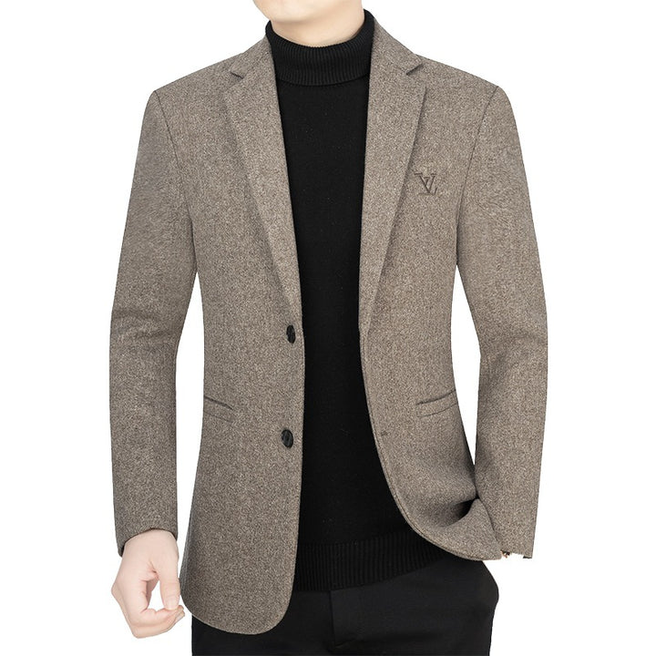 Men's Slim-Fit Blazer in Felt Look with Minimalist Flap Pockets Mune Fashion