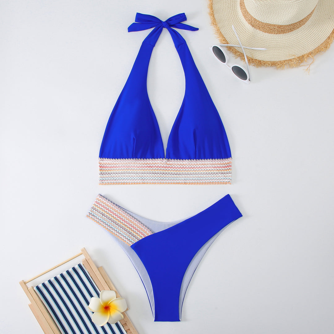 Women Triangle Bikini Set with stylish wrap band Mune Fashion