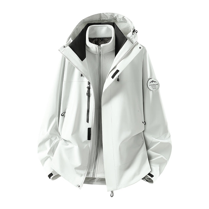 Men's two-layer softshell outdoor jacket with removable fleece lining and adjustable hood Mune Fashion