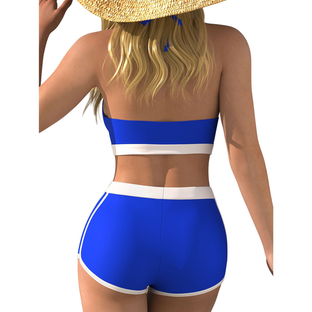Women's bikini top with deep V-neck and ankle-length shorts Mune Fashion
