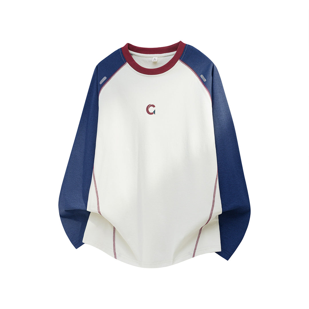 Unisex Oversize Raglan Sweatshirt with contrasting sleeves, round neck and curved hem Mune Fashion