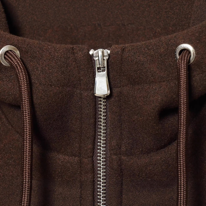 Women's Oversize Hoodie Jacket made of Wool Blend in Boxy Cropped Cut Mune Fashion