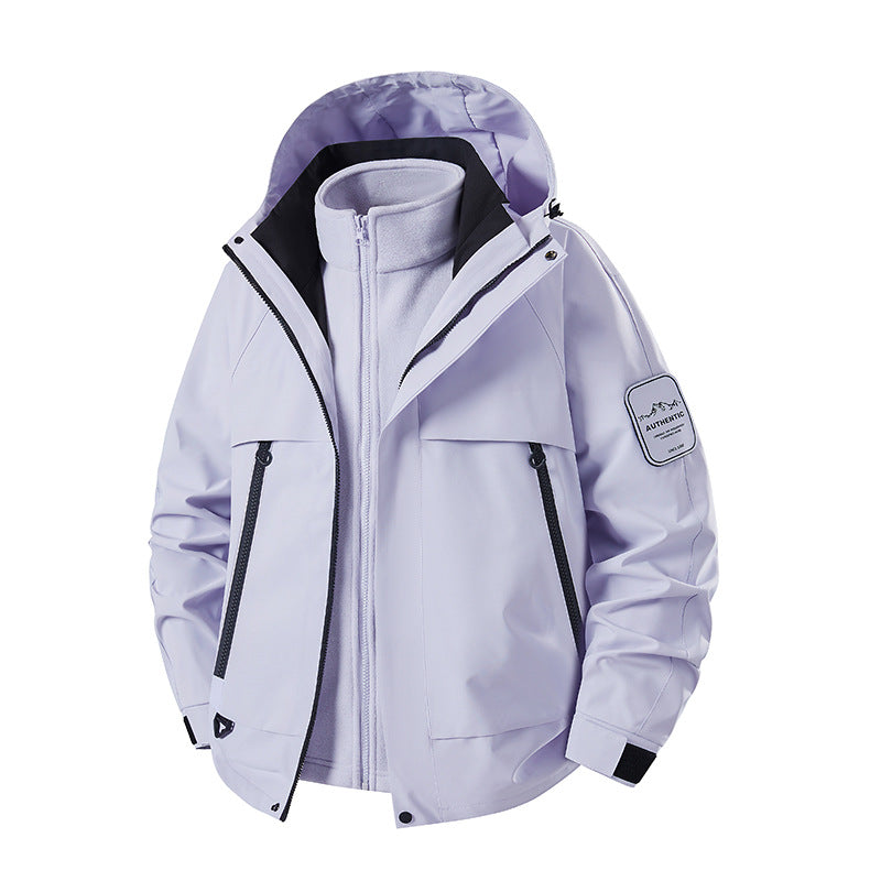 Men's multifunctional waterproof softshell rain jacket with removable fleece inner jacket Mune Fashion