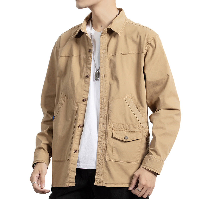 Men's Utility Shirt Jacket made of durable cotton twill with multiple pockets Drune