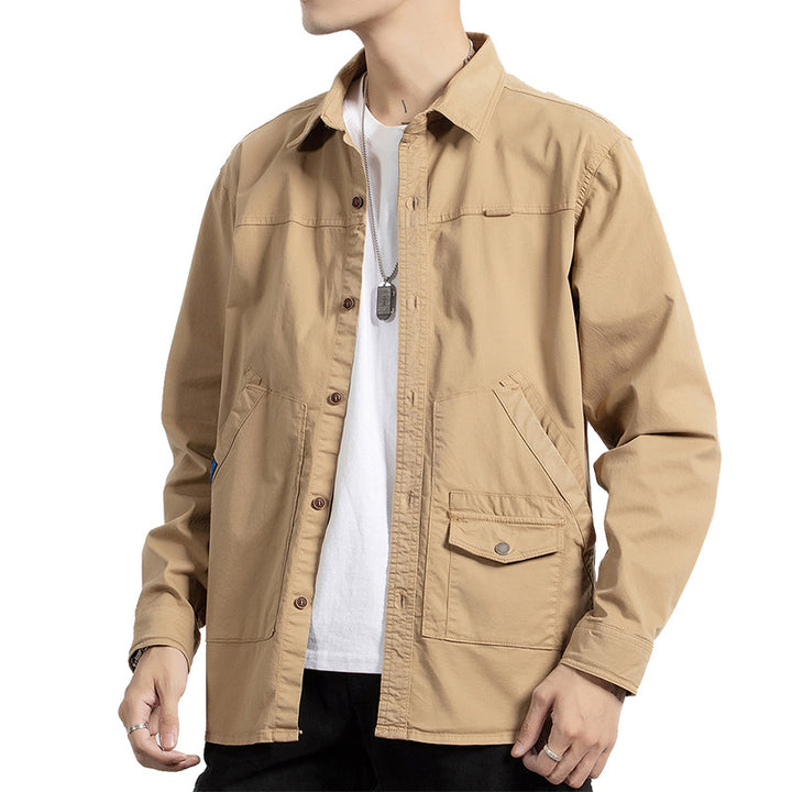 Men's Utility Shirt Jacket made of durable cotton twill with multiple pockets Drune