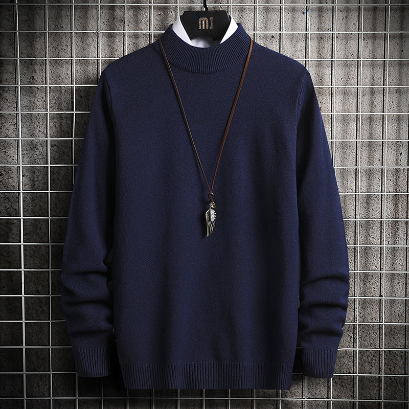 Men's nan Premium Stand Collar Sweater made of fine cotton blend with ribbed cuffs and slim silhouette Mune Fashion