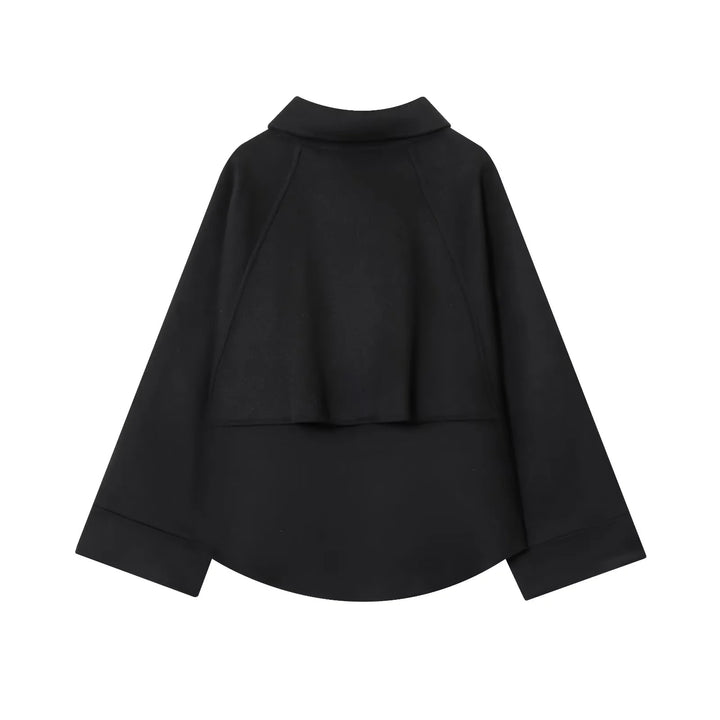 Women's casual zip overshirt with shirt collar, raglan sleeves, and extended hem Mune Fashion