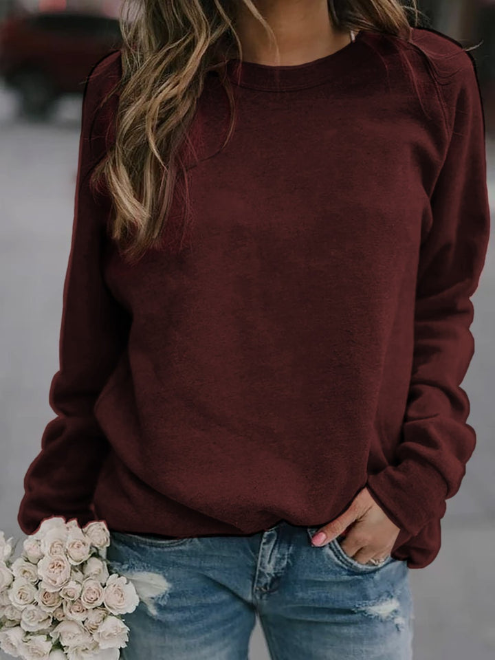 Women's Casual Oversized Sweatshirt with Crew Neck and Raglan Sleeves Mune Fashion