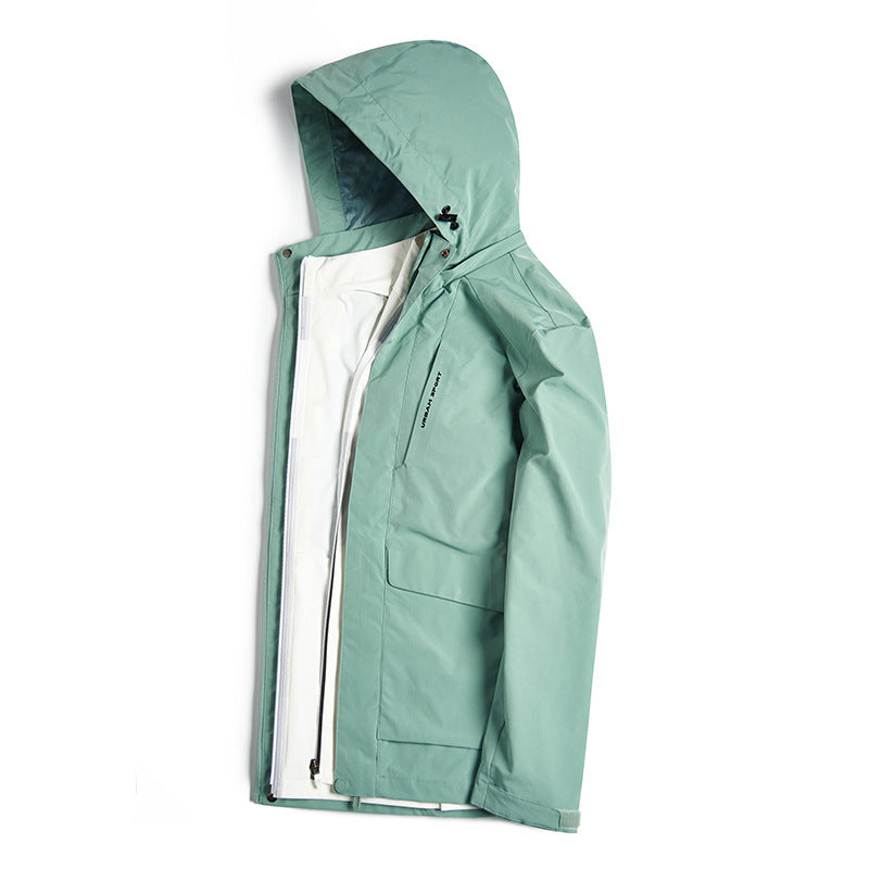 Men's waterproof city outdoor jacket with hood, concealed zipper and cargo pockets Mune Fashion