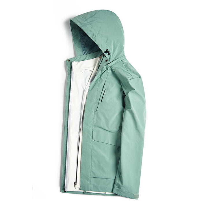 Men's waterproof city outdoor jacket with hood, concealed zipper and cargo pockets Mune Fashion