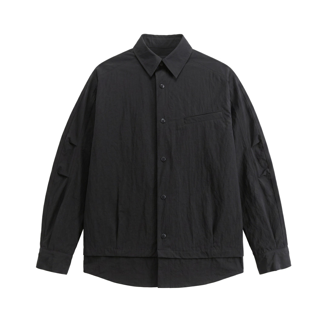 Unisex Oversize Shirt Jacket with Snap Buttons, Kent Collar and Chest Welt Pocket Mune Fashion