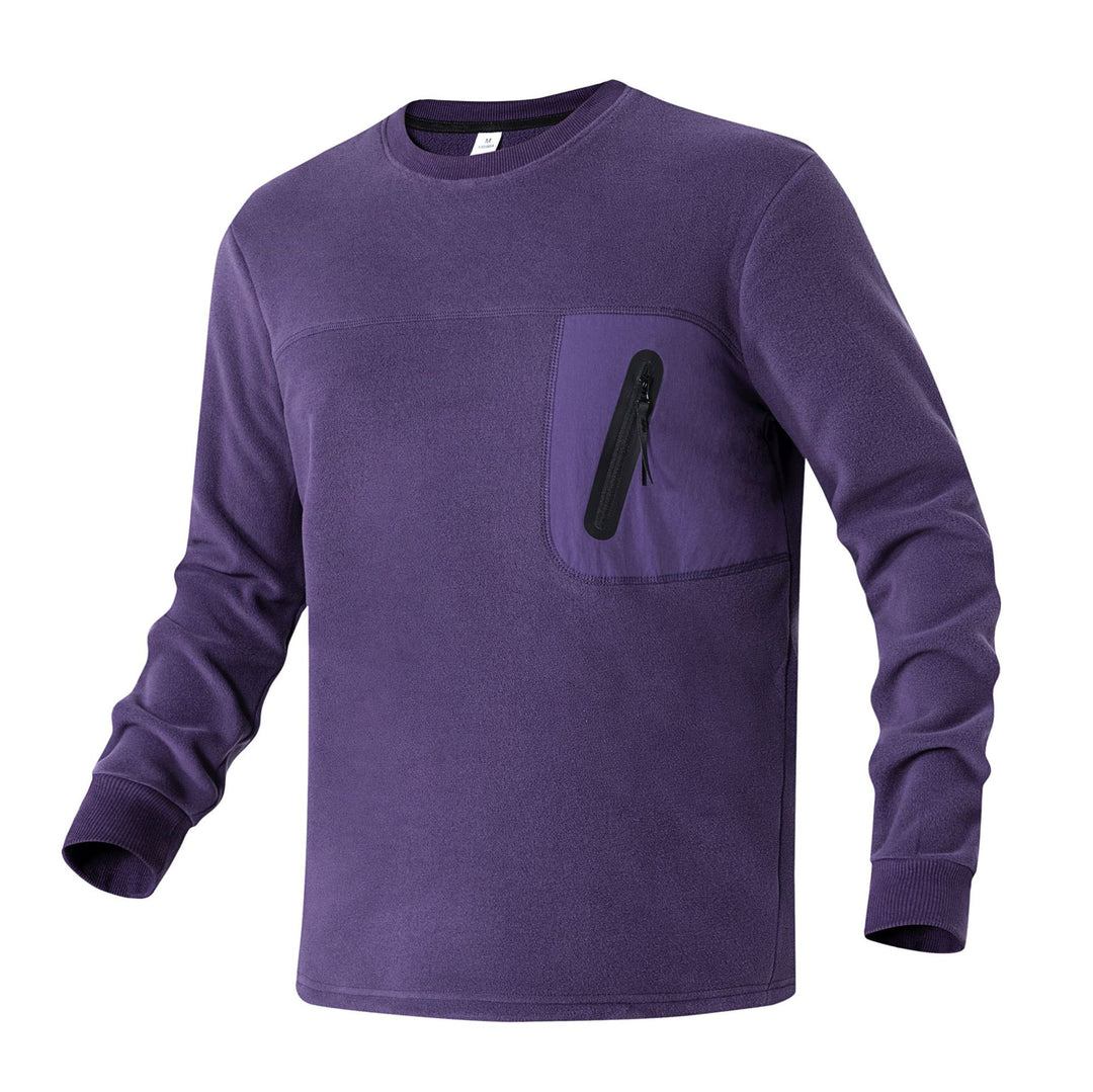 Damen Fleecepullover mit Brustreißverschluss-Tasche und Rundhalsausschnitt Mune Fashion