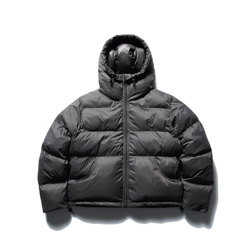 Unisex Short Boxy Puffer Jacket with Volume Hood, Water-Repellent Shell and Thermal Down Filling Mune Fashion