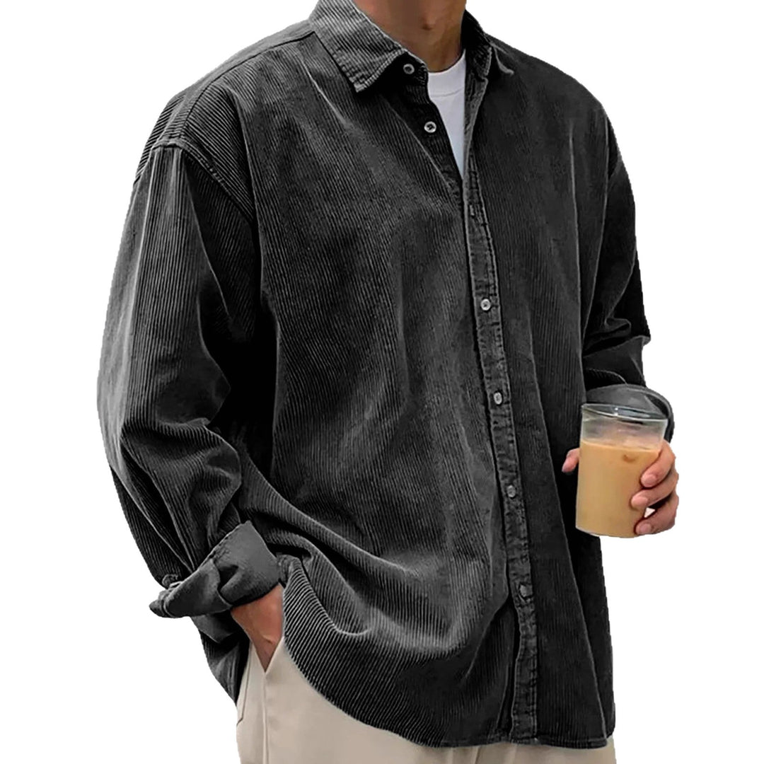 Men's oversized cord shirt with fine wale corduroy texture and relaxed silhouette Mune Fashion