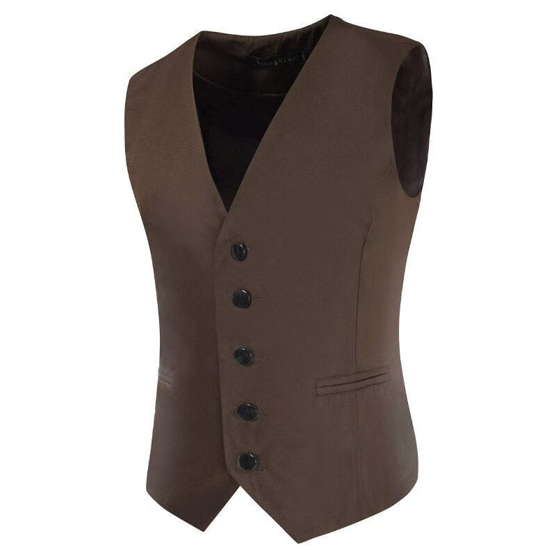 Men's Satin Tuxedo Vest with Tailored Fit, V-Neck and Elegant Button Placket Mune Fashion