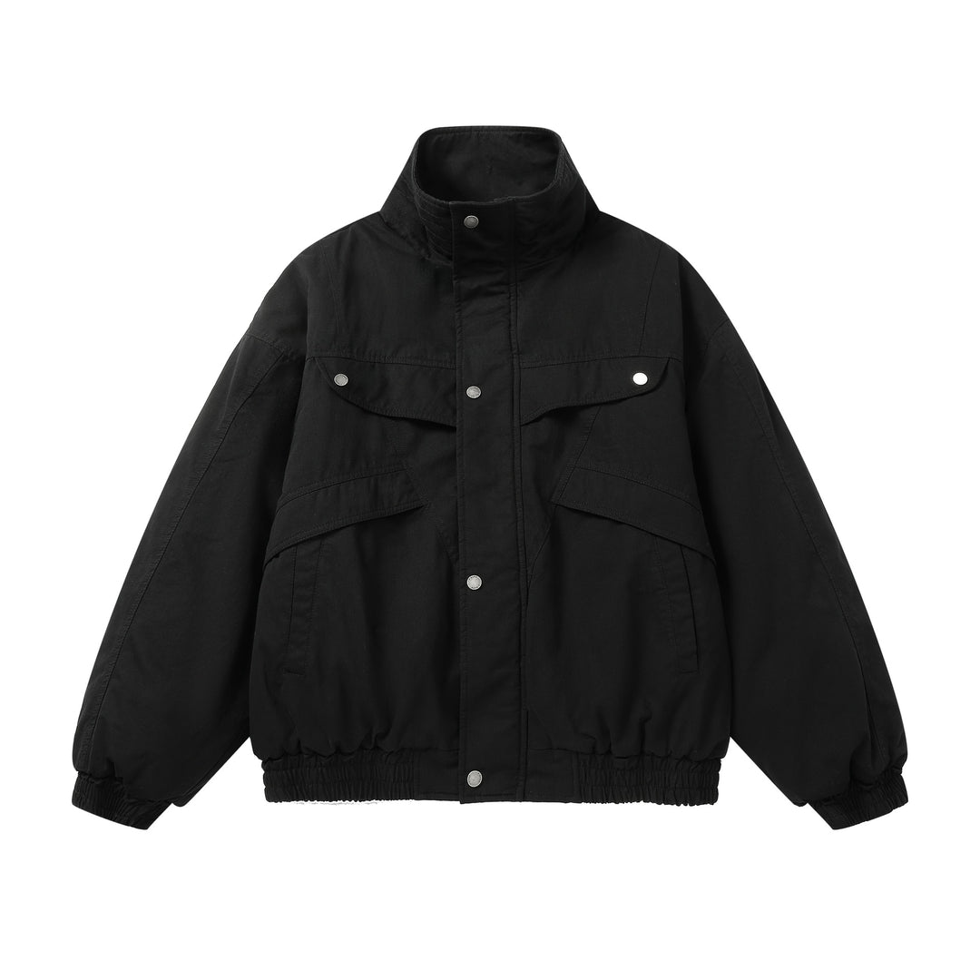 Unisex Boxy Field Jacket with high standing collar and utility pockets Mune Fashion