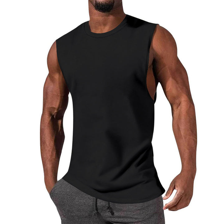 Men's athletic tank top with extra deep arm cut and elastic cotton blend Mune Fashion