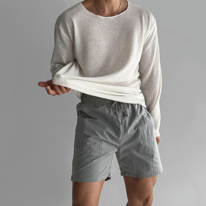 Men's Casual Crew Neck Shirt with Lightweight Fabric Mune Fashion
