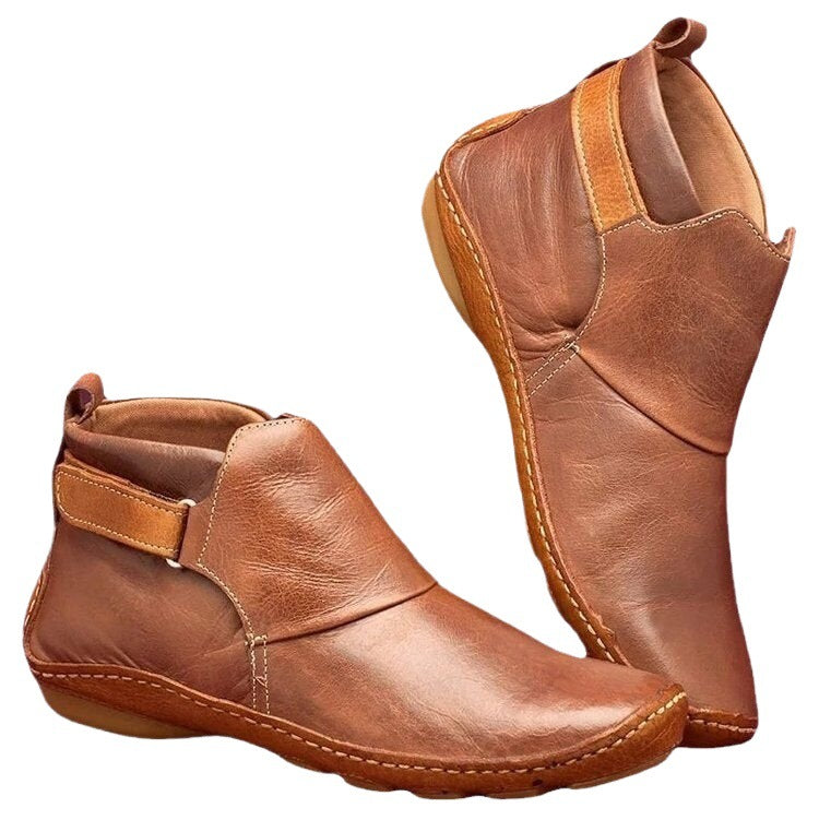 Unisex ankle-high synthetic leather boots with Velcro closure and non-slip rubber sole Mune Fashion