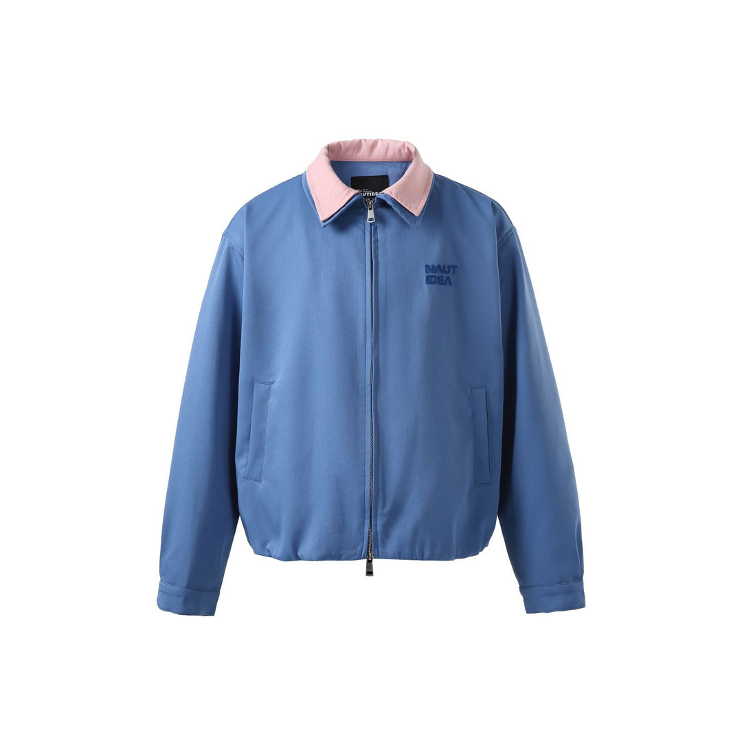 Men's Boxy Transition Blouson with Contrast Collar and Two-Way Zipper Mune Fashion