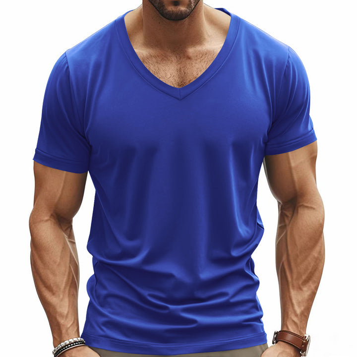 Men's V-neck functional shirt made of lightweight interlock with a fitted cut Mune Fashion