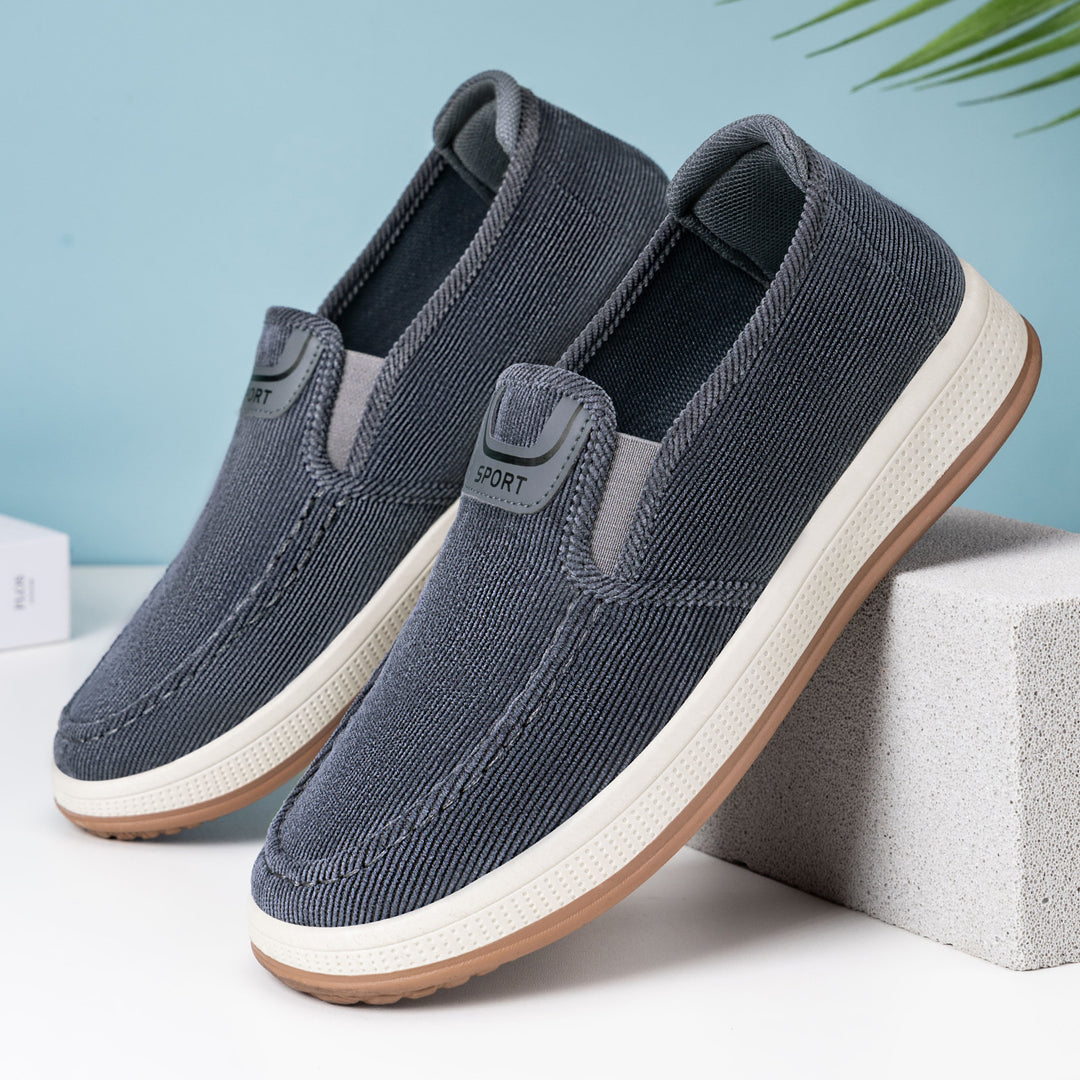 Men's Nan Cord-Slipper-Sneaker with elastic entry, cushioned insole, and grippy rubber outsole Mune Fashion